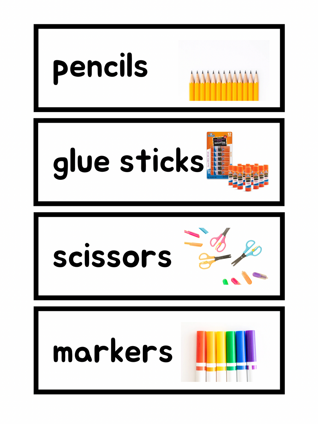 Classroom Organization Cart Drawer Labels - Printable PDF