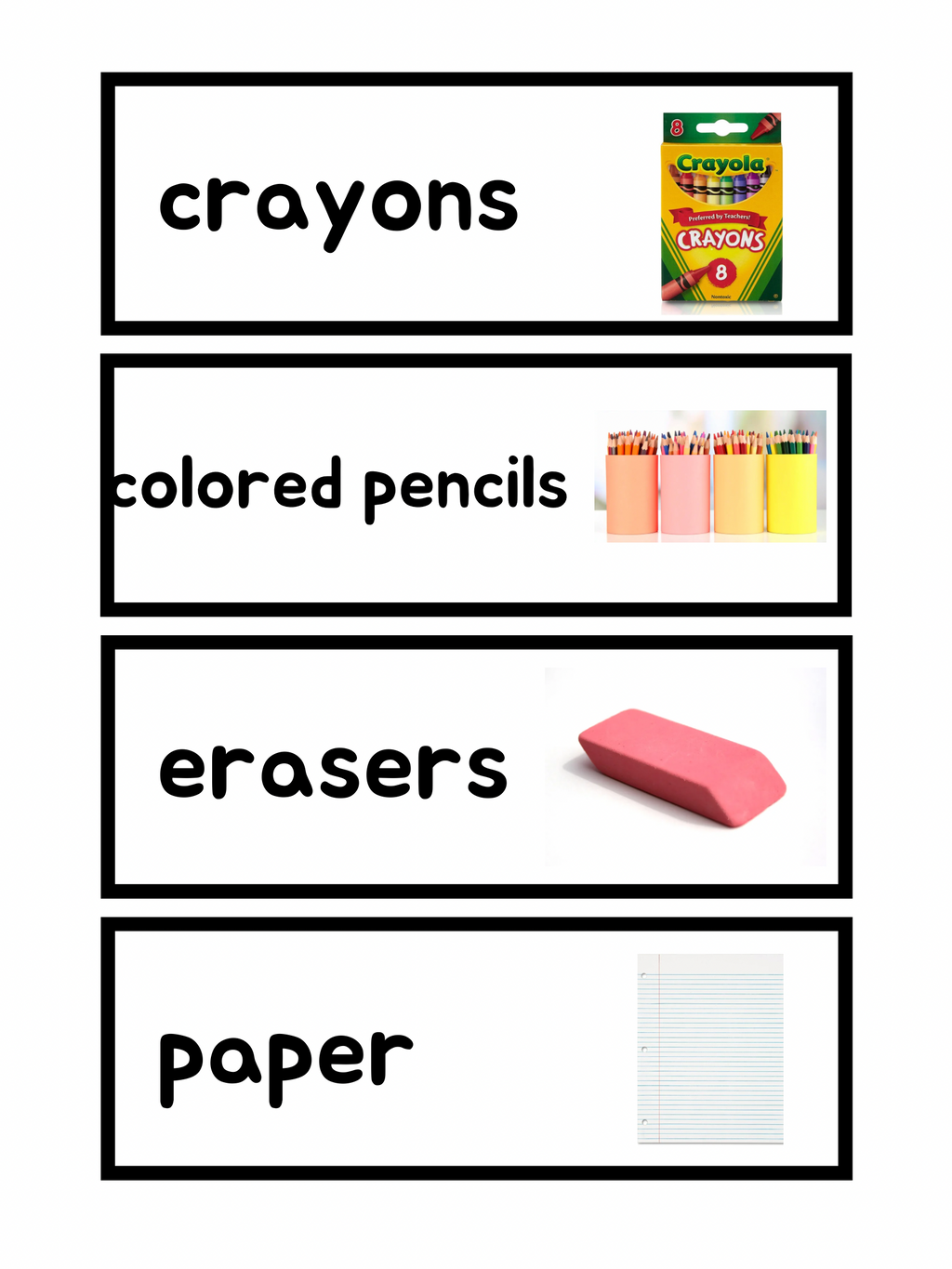 Classroom Organization Cart Drawer Labels - Printable PDF