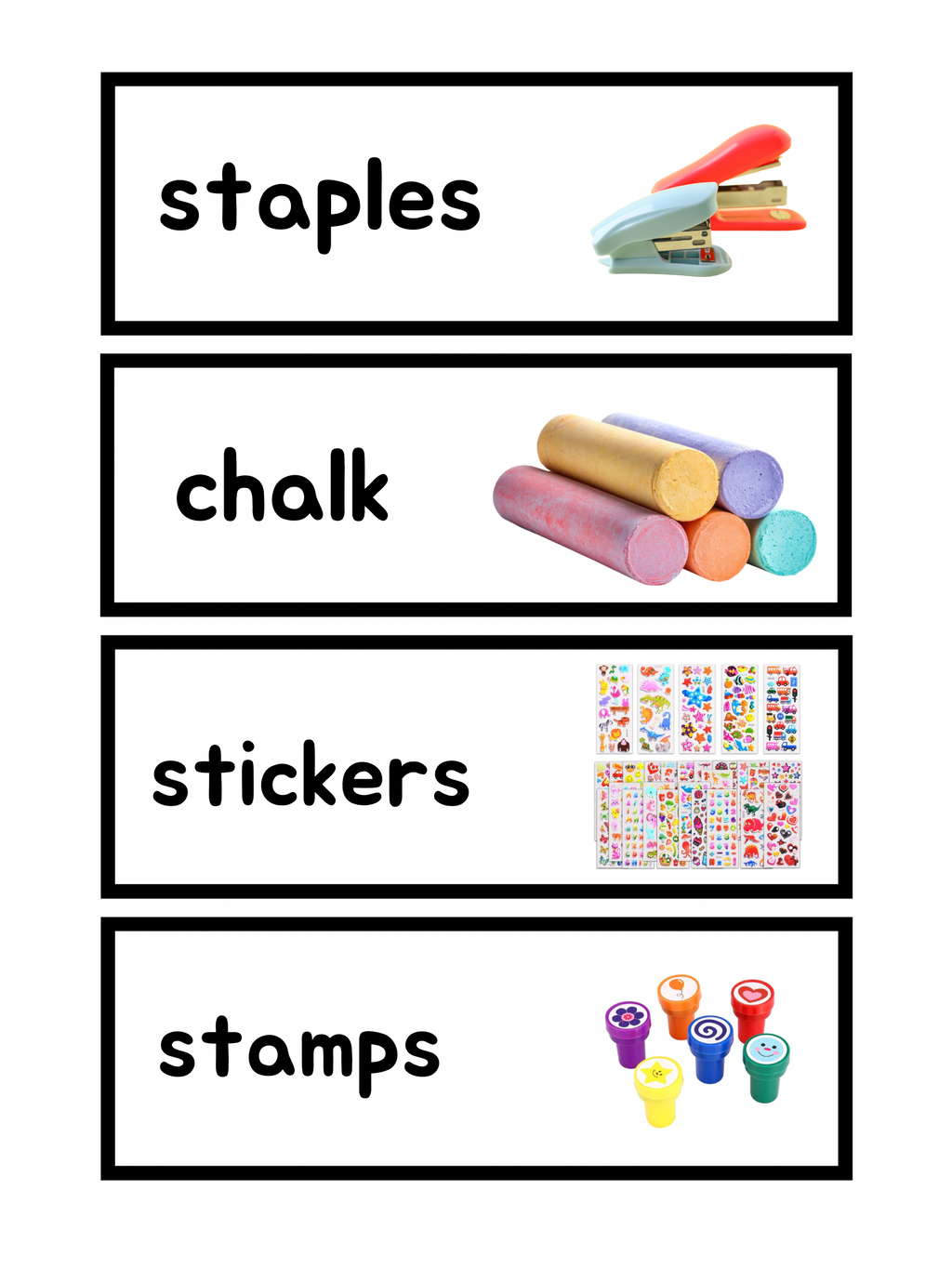 Classroom Organization Cart Drawer Labels - Printable PDF