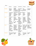 4-Week CACFP Approved Menu - Printable Meal Planning Template